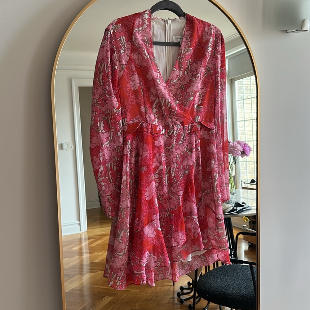 Carven floral print wrap-effect A-line mini dress